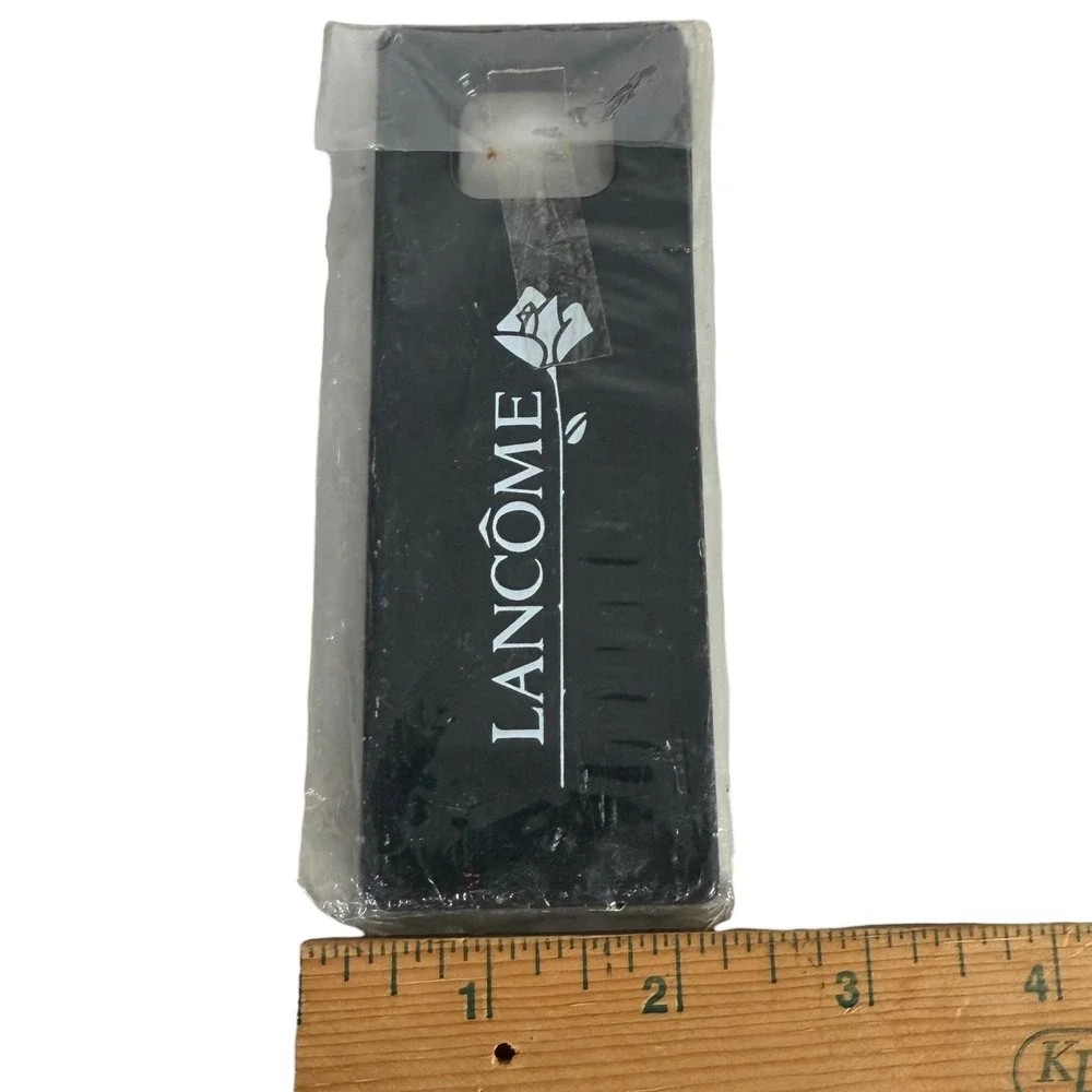 Vintage 90s Lancôme Makeup Mirror & Hair Comb Black‎ Luxury Beauty Accessory